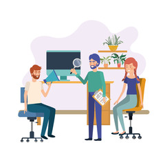 group of people in the work office