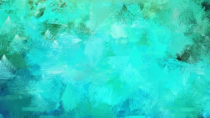 painting with brush strokes and turquoise, teal and pale turquoise colors. can be used for wallpaper, cards, poster or creative fasion design elements