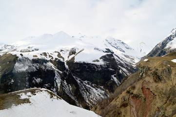 Snowy mountain peaks, Gudauri, Georgia