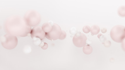 Bright white background with balloons. 3d illustration, 3d rendering.