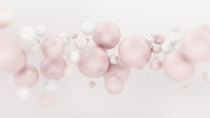 Bright white background with balloons. 3d illustration, 3d rendering.