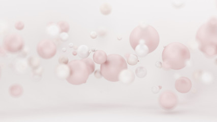 Bright white background with balloons. 3d illustration, 3d rendering.