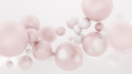 Bright white background with balloons. 3d illustration, 3d rendering.