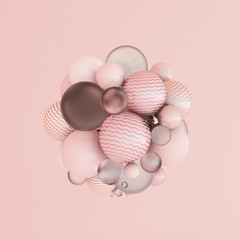 Pink white light background, studio and pedestal. 3d illustration, 3d rendering.