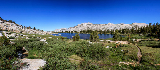 Lake While Backpacking to Vogelsang High Sierra Camp in Yosemite National Park in California