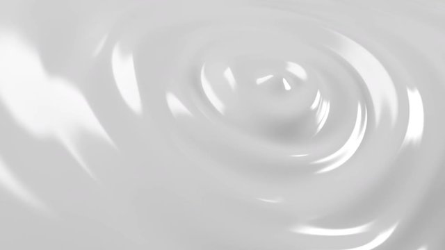Creamy milky Swirl in surface. Animation waving surface of Creamy milky 