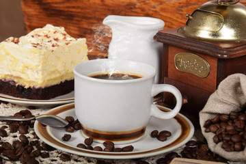 coffee milk and cookie