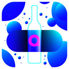 Obraz premium Promotion bottle sticker label font tag art gradient shadow numbers ampersand design letters promo reflect