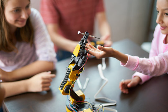 Young Kids Learning Science And Robotics