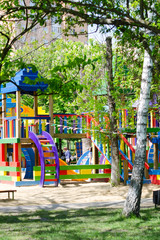 Colorful children playground in park