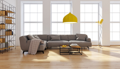 large luxury modern bright interiors room illustration 3D rendering