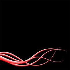Black background. Red lines. Abstract illustration. eps 10