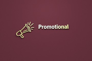 Illustration of Promotional with yellow text on brown background