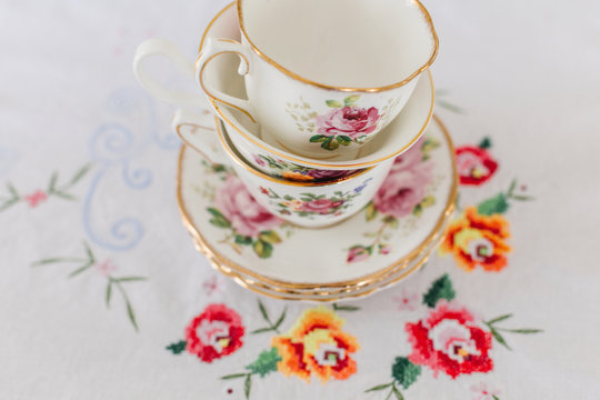 Floral teacups