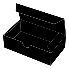 Paper box. Black outline icon