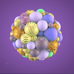 Abstract background with elements. 3d illustration, 3d rendering.