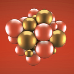 Abstract background with elements. 3d illustration, 3d rendering.