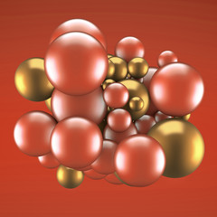 Abstract background with elements. 3d illustration, 3d rendering.