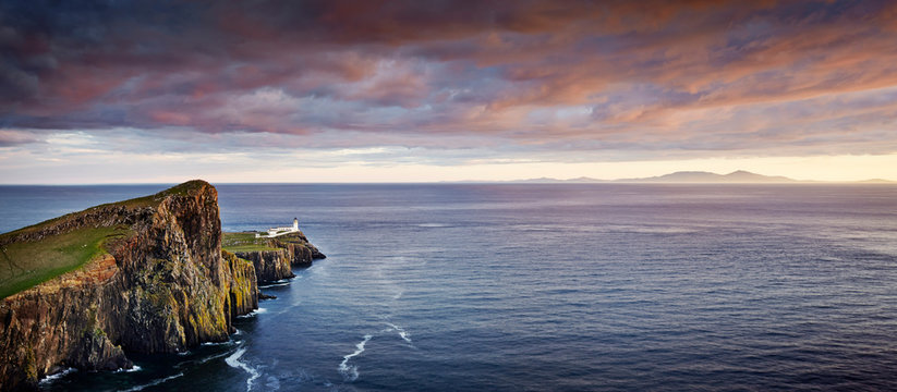 Lighthouse on a rocky outcrop