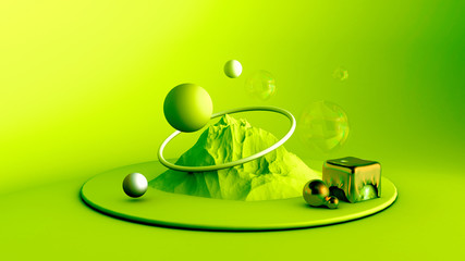 Abstract background with elements. 3d illustration, 3d rendering.