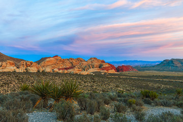 View from High Point Overlook at sunset.Red Rock Canyon National Conservation Area.Nevada.USA