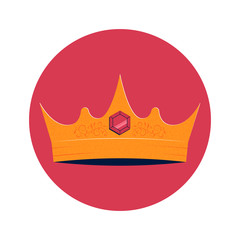 Crown with a precious stone. King's crown. Graphic elements for the logo. Vector illustration