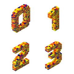 3D Render of blocks Alphabet