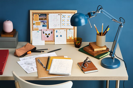 Teenager's workplace at home.