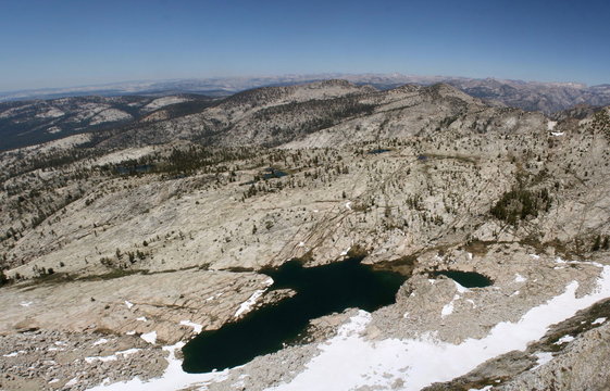 Hiking to Mount Hoffman in the High Sierra Mountains in Yosemite National Park in California 