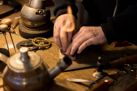 Close up of handcraft rubber stamp