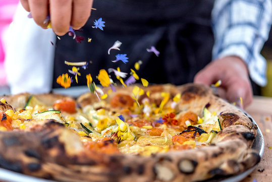 Pizza + Edible Flowers