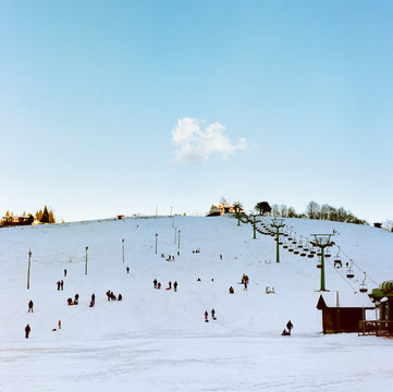 People skiing on mountain