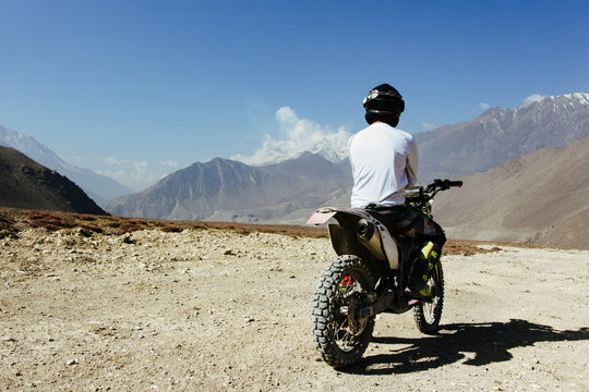 Riding in mountain desert