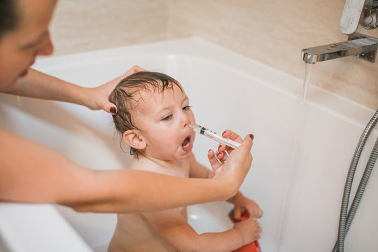 Toddler in a bath