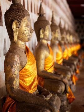 Detail of Buddha statue, wat si saket. Laos