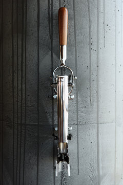 Wall mounted corkscrew in bar
