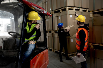 Fototapeta na wymiar Warehouse Workers on duty