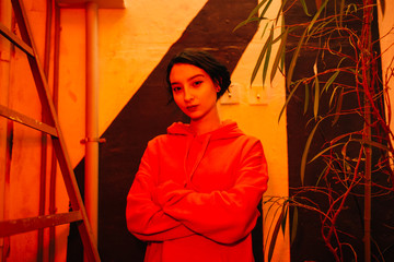 portrait of real young asian woman