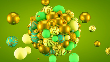 Abstract background with elements. 3d illustration, 3d rendering.