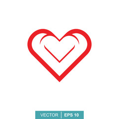 Stylized modern heart. Vector illustration on the theme of love and romance relationship. Flat design