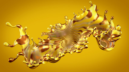 Fototapeta premium Abstract background with splash and ball..3d illustration, 3d rendering.