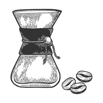 recommend clip art: Coffeemaker sketch engraving vector illustration. Scratch board style imitation. Black and white hand drawn image.