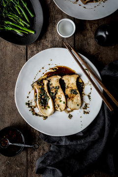 Boletus sauteed with bimi
