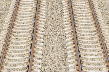 rails, railway, top view