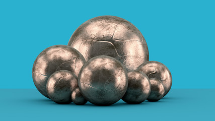 Background with a group of balls. 3d illustration, 3d rendering.