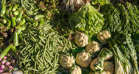 Fruit and vegetables at local market in Myanmar
