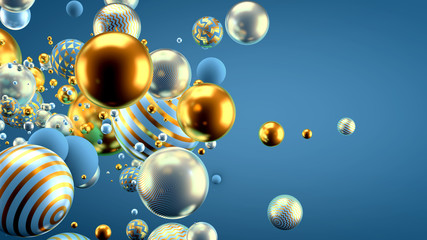 Beautiful background with balls. 3d illustration, 3d rendering.