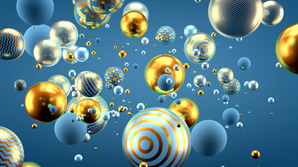 Beautiful background with balls. 3d illustration, 3d rendering.