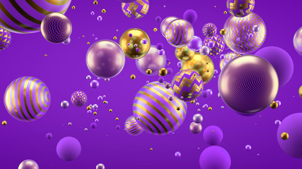Beautiful background with balls. 3d illustration, 3d rendering.