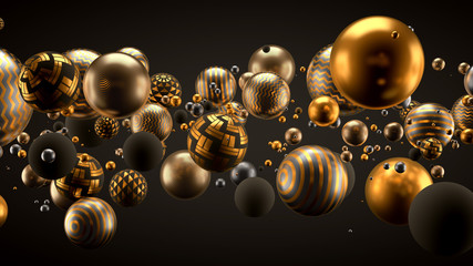 Beautiful background with balls. 3d illustration, 3d rendering.